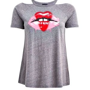 Classic Fit Triblend Cold Shoulder Top- NWOT!